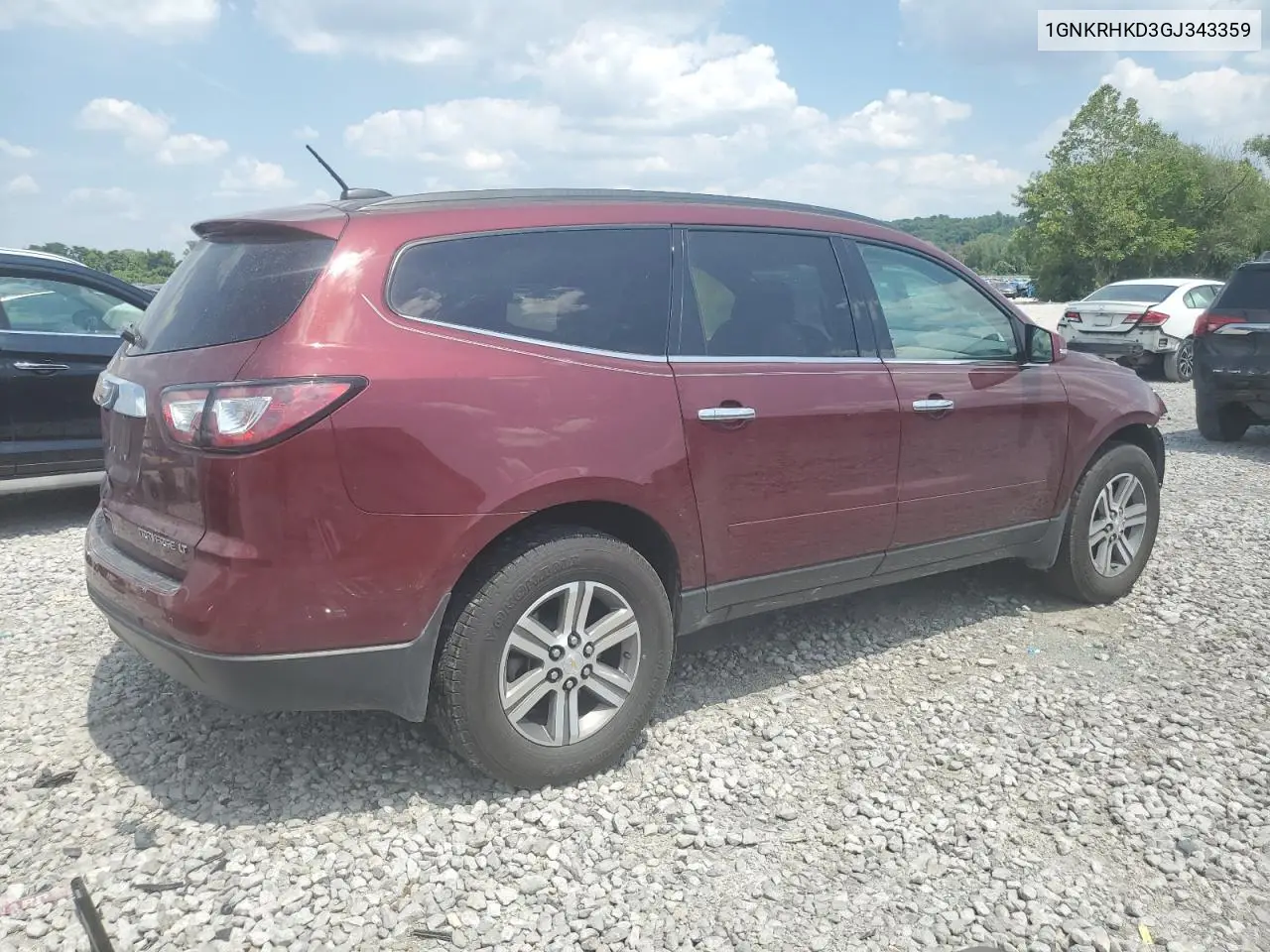 2016 Chevrolet Traverse Lt VIN: 1GNKRHKD3GJ343359 Lot: 62910405