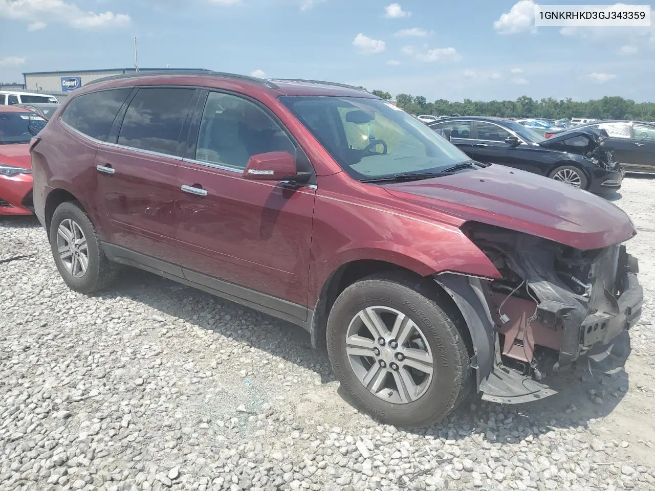 2016 Chevrolet Traverse Lt VIN: 1GNKRHKD3GJ343359 Lot: 62910405