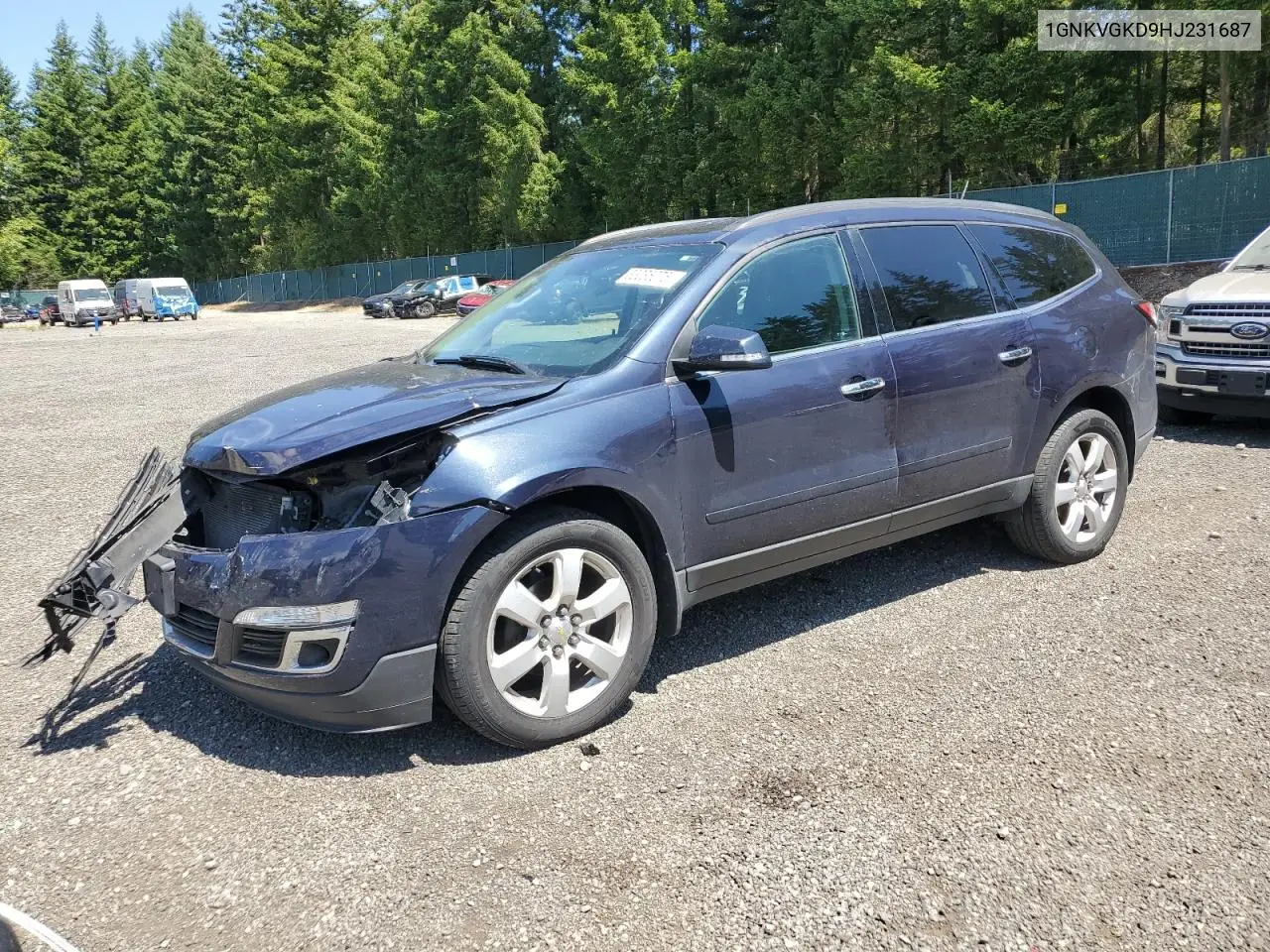 2017 Chevrolet Traverse Lt VIN: 1GNKVGKD9HJ231687 Lot: 63035075