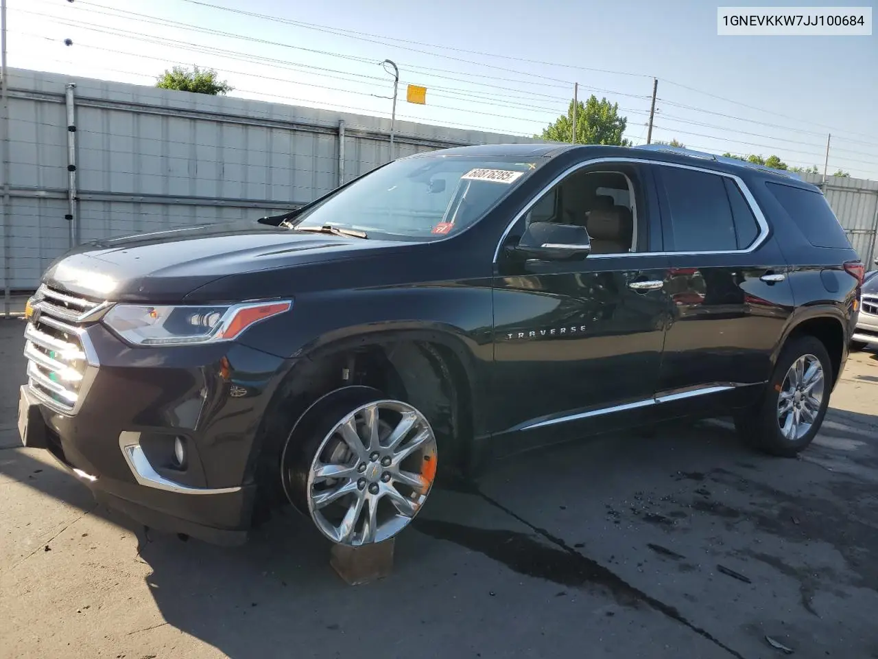 2018 Chevrolet Traverse High Country VIN: 1GNEVKKW7JJ100684 Lot: 60876285