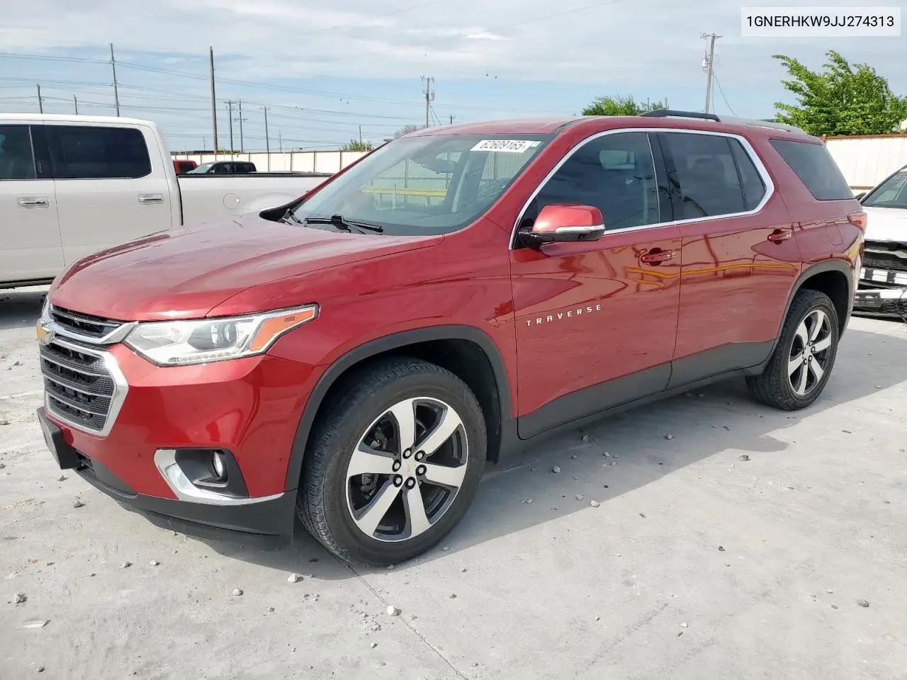 2018 Chevrolet Traverse Lt VIN: 1GNERHKW9JJ274313 Lot: 62609165