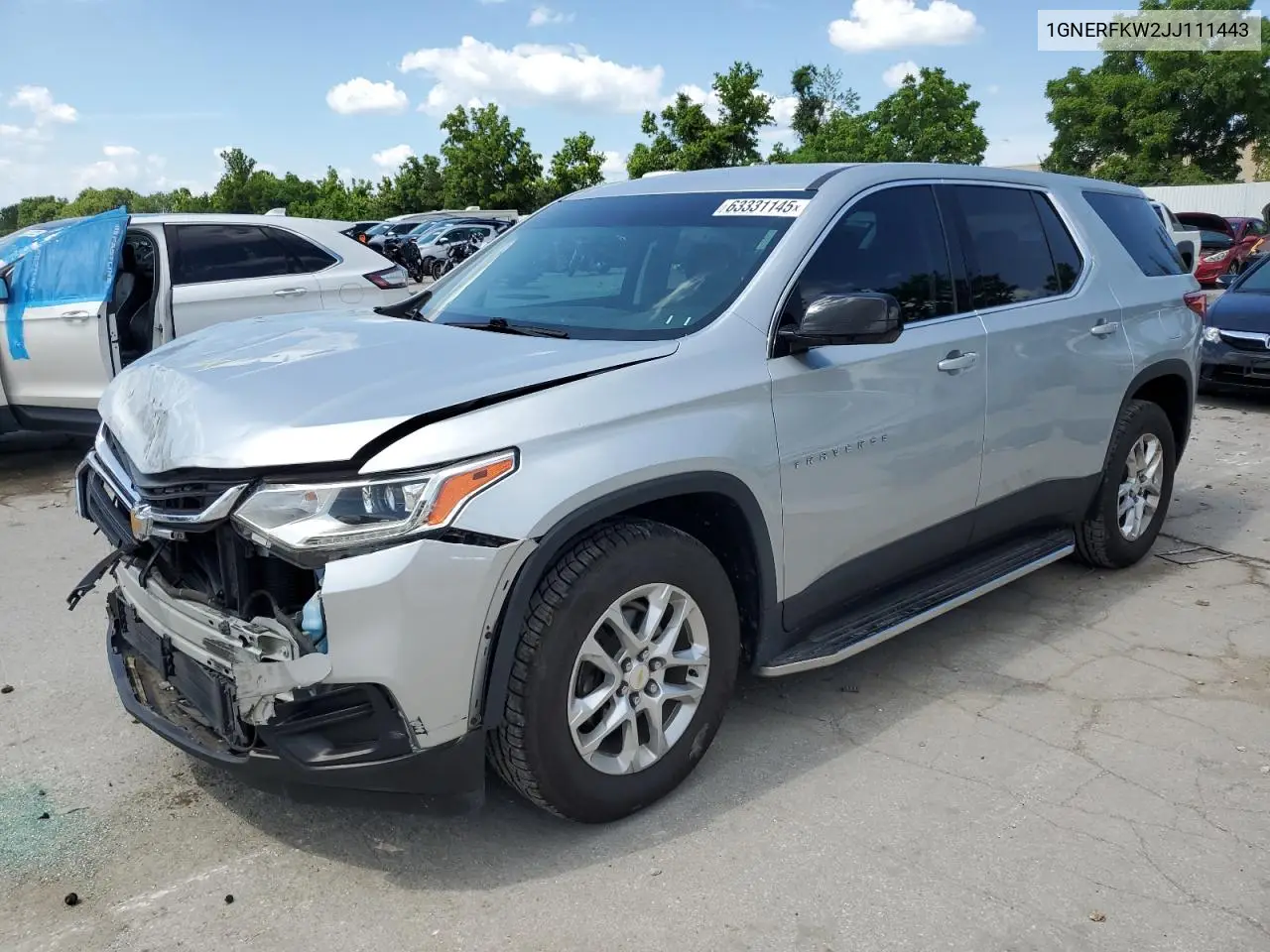 2018 Chevrolet Traverse Ls VIN: 1GNERFKW2JJ111443 Lot: 63331145