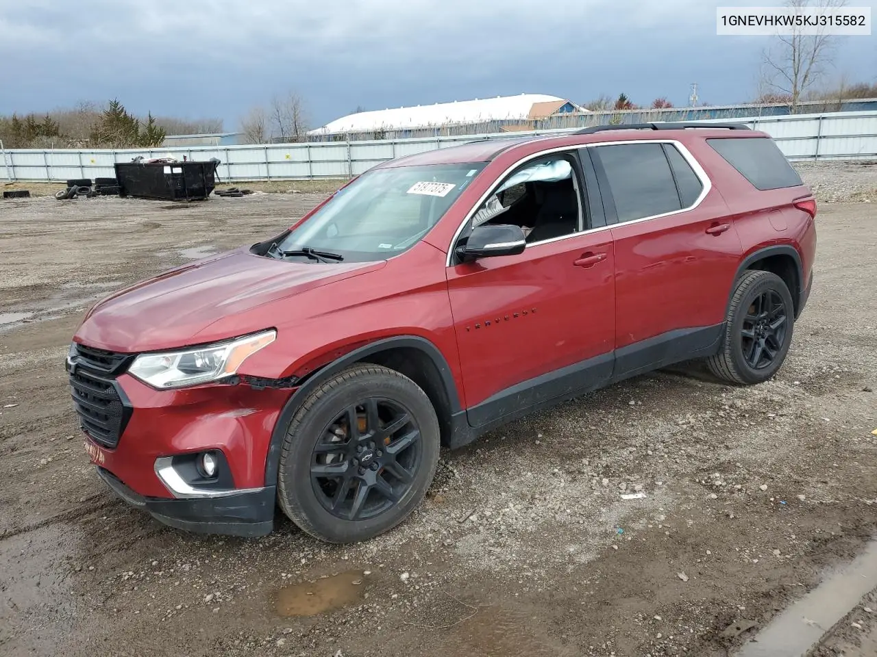 2019 Chevrolet Traverse Lt VIN: 1GNEVHKW5KJ315582 Lot: 51977375