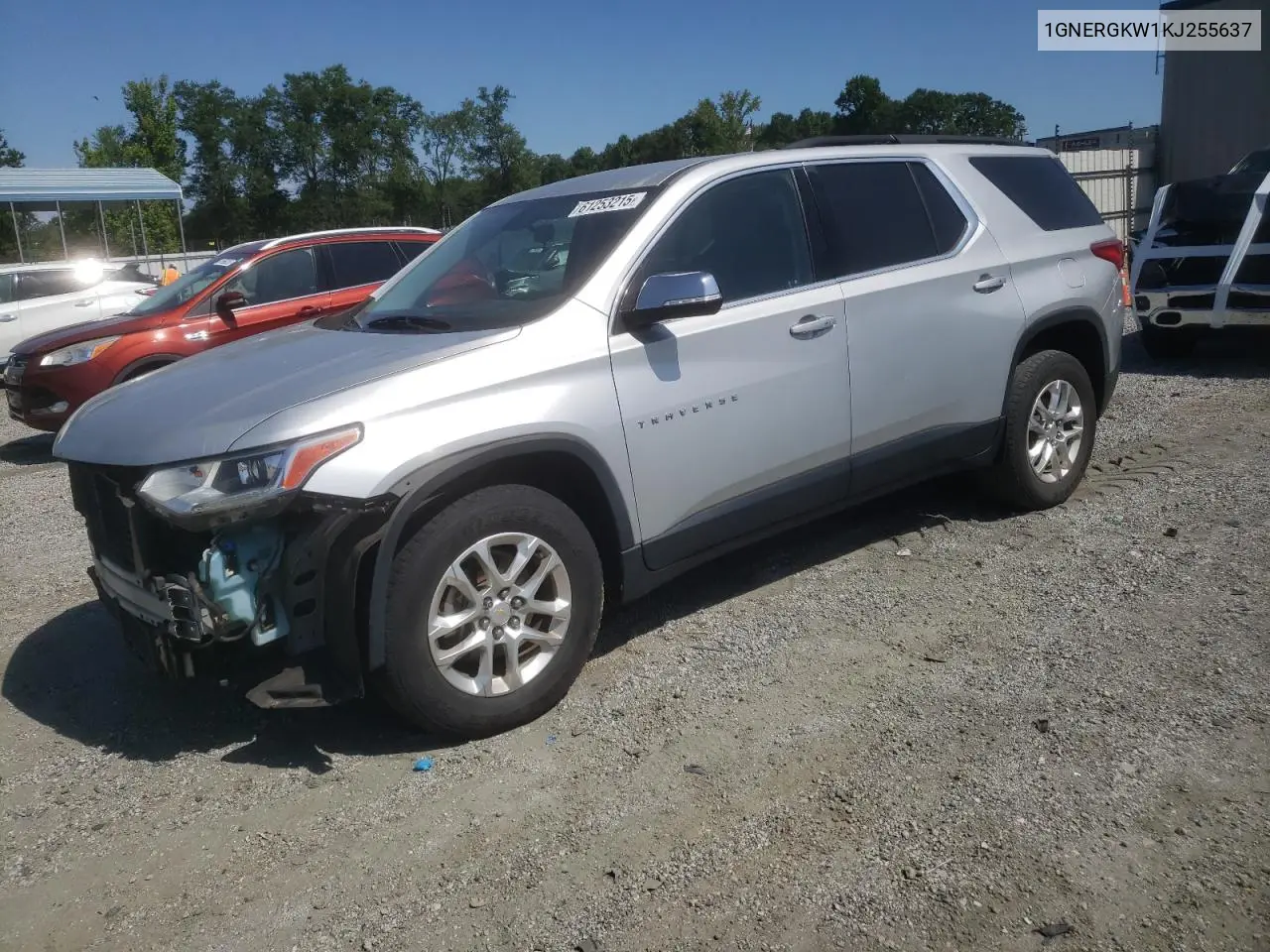 2019 Chevrolet Traverse Lt VIN: 1GNERGKW1KJ255637 Lot: 61253215