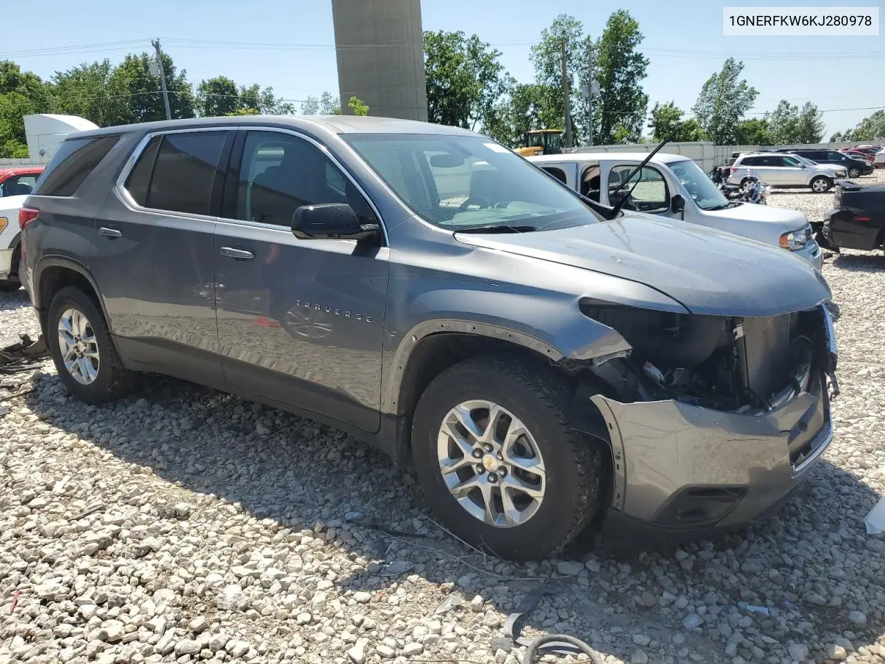 2019 Chevrolet Traverse Ls VIN: 1GNERFKW6KJ280978 Lot: 61386165