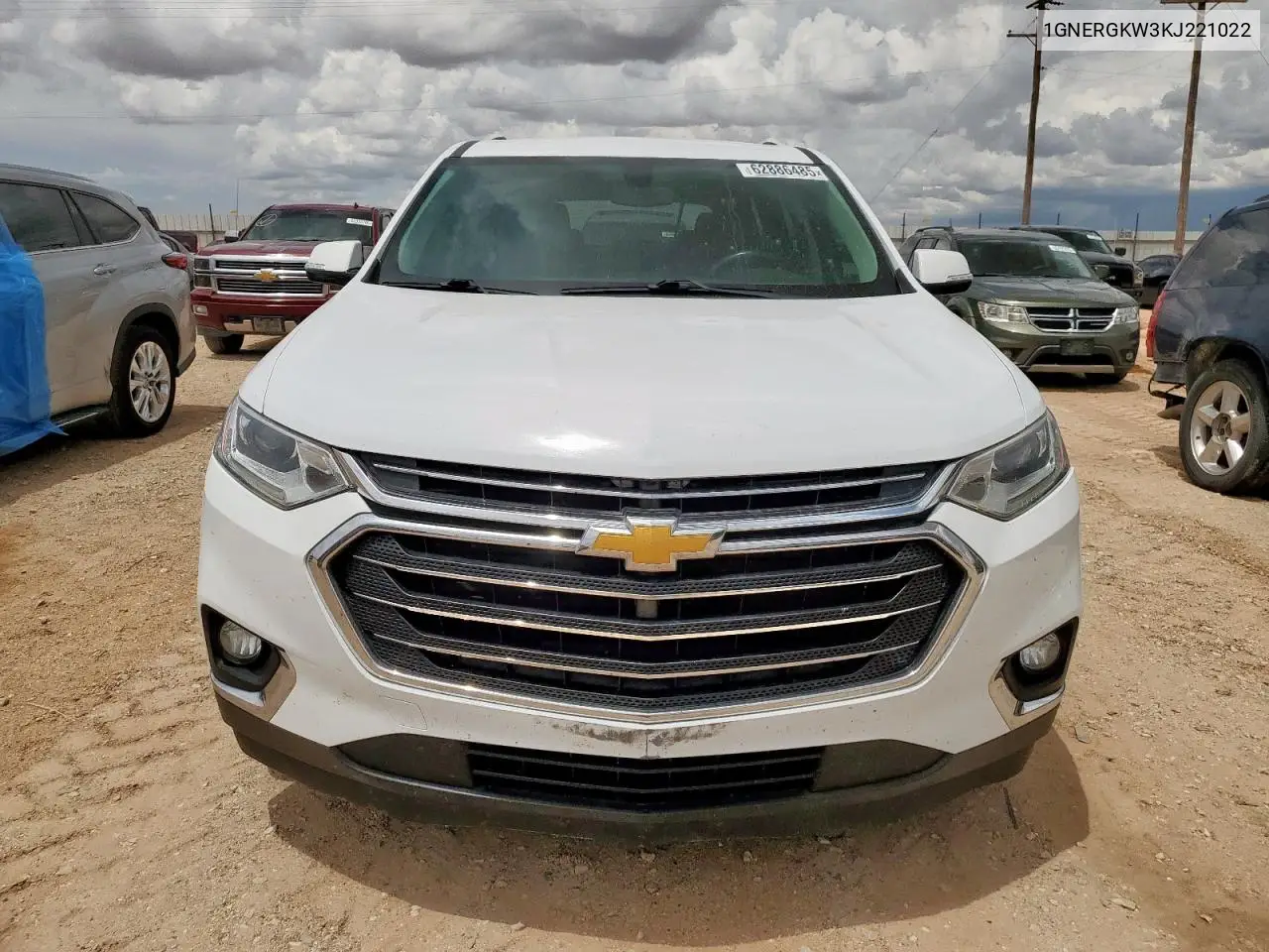 2019 Chevrolet Traverse Lt VIN: 1GNERGKW3KJ221022 Lot: 62886485