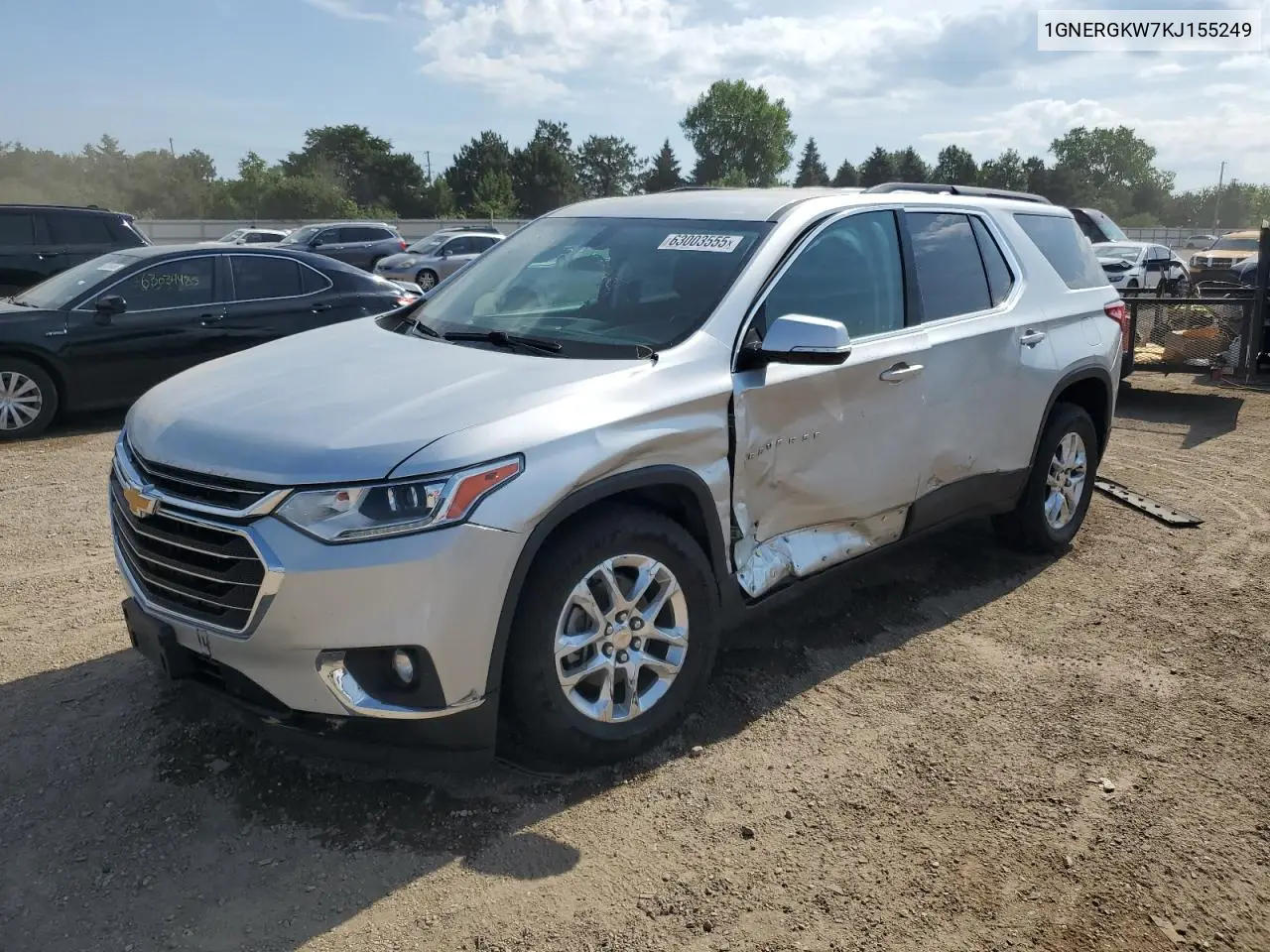 2019 Chevrolet Traverse Lt VIN: 1GNERGKW7KJ155249 Lot: 63003555