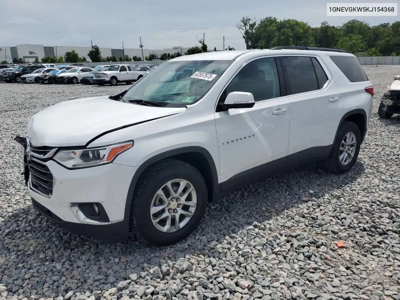 2019 Chevrolet Traverse Lt VIN: 1GNEVGKW5KJ154368 Lot: 63557975