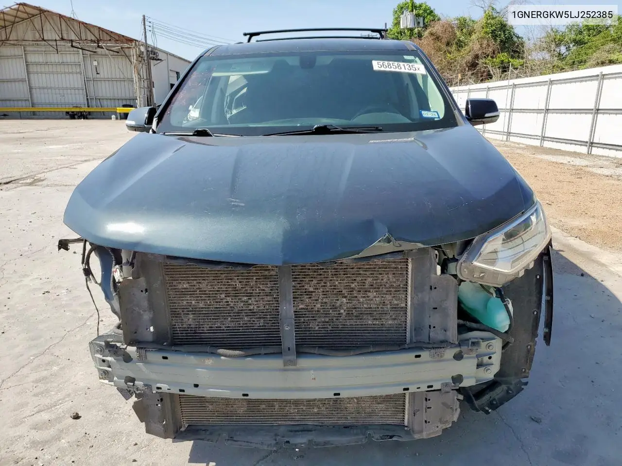 2020 Chevrolet Traverse Lt VIN: 1GNERGKW5LJ252385 Lot: 56858135
