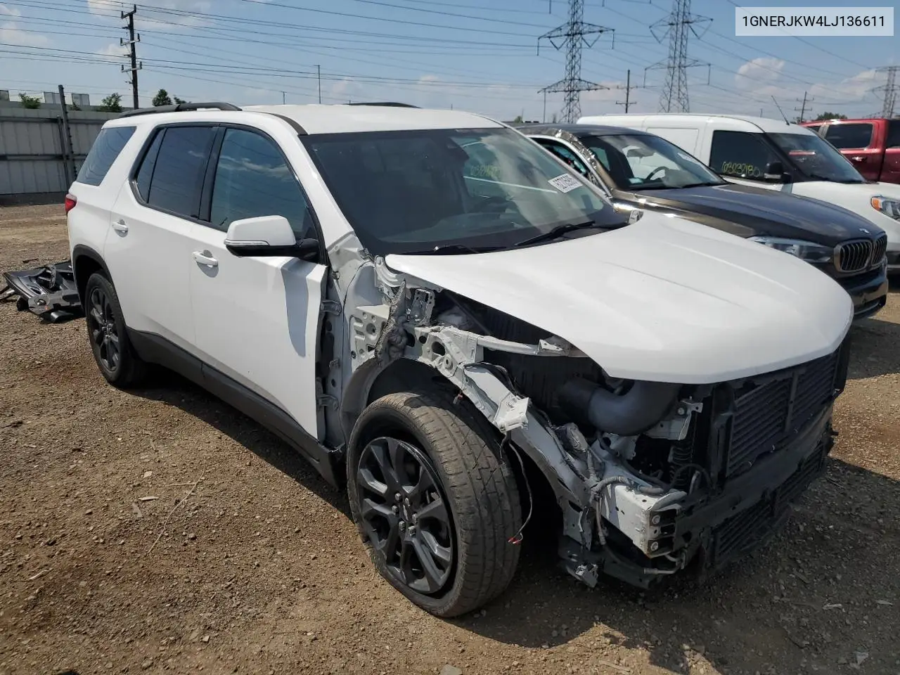 2020 Chevrolet Traverse Rs VIN: 1GNERJKW4LJ136611 Lot: 62705905