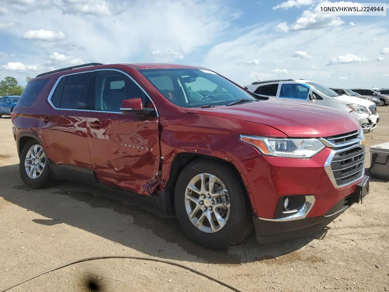 2020 Chevrolet Traverse Lt VIN: 1GNEVHKW5LJ224944 Lot: 62732895
