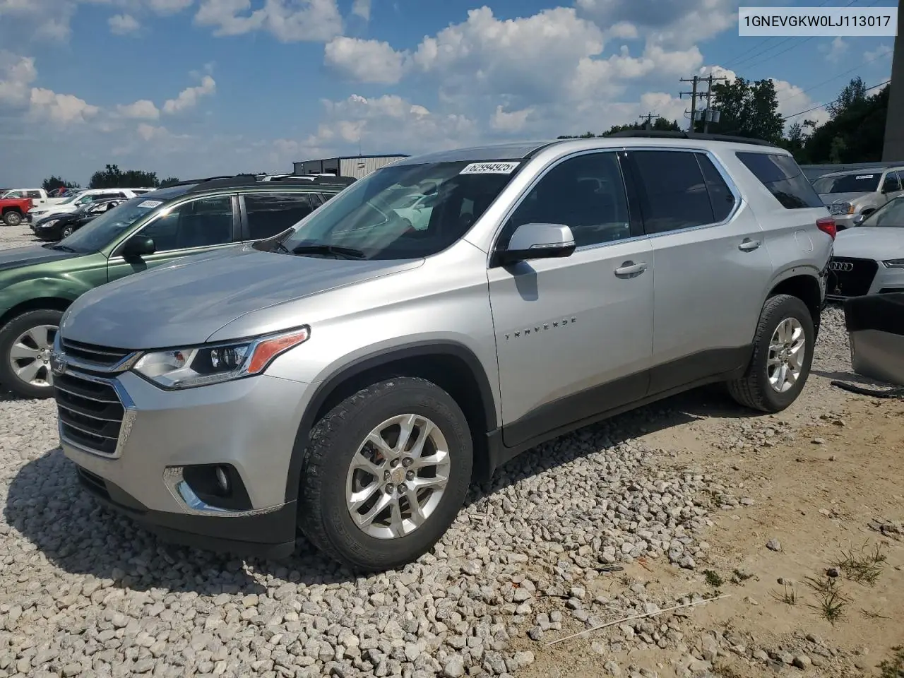2020 Chevrolet Traverse Lt VIN: 1GNEVGKW0LJ113017 Lot: 62994925