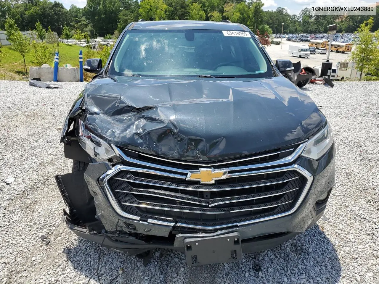 2020 Chevrolet Traverse Lt VIN: 1GNERGKWXLJ243889 Lot: 63418965