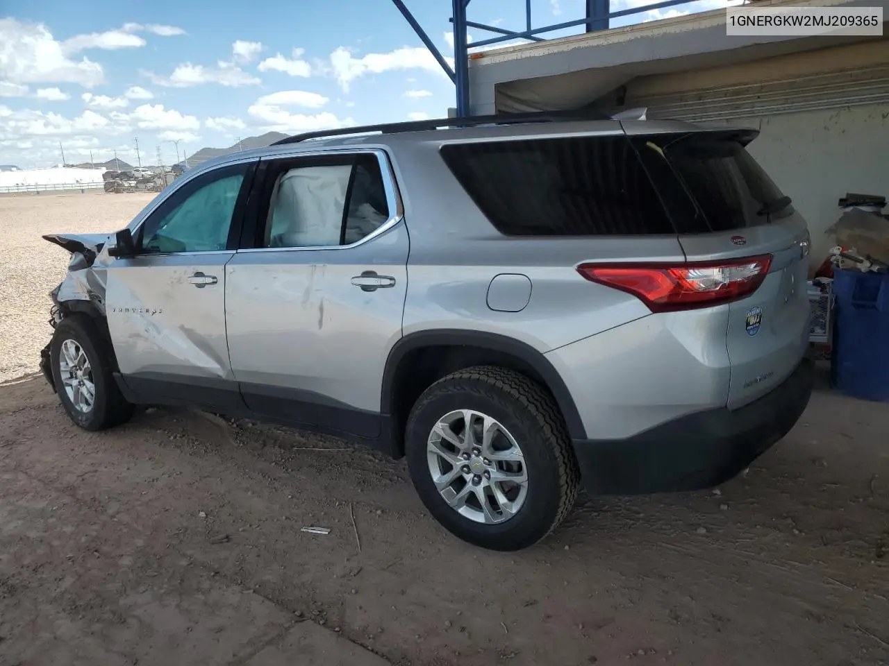 2021 Chevrolet Traverse Lt VIN: 1GNERGKW2MJ209365 Lot: 53027365