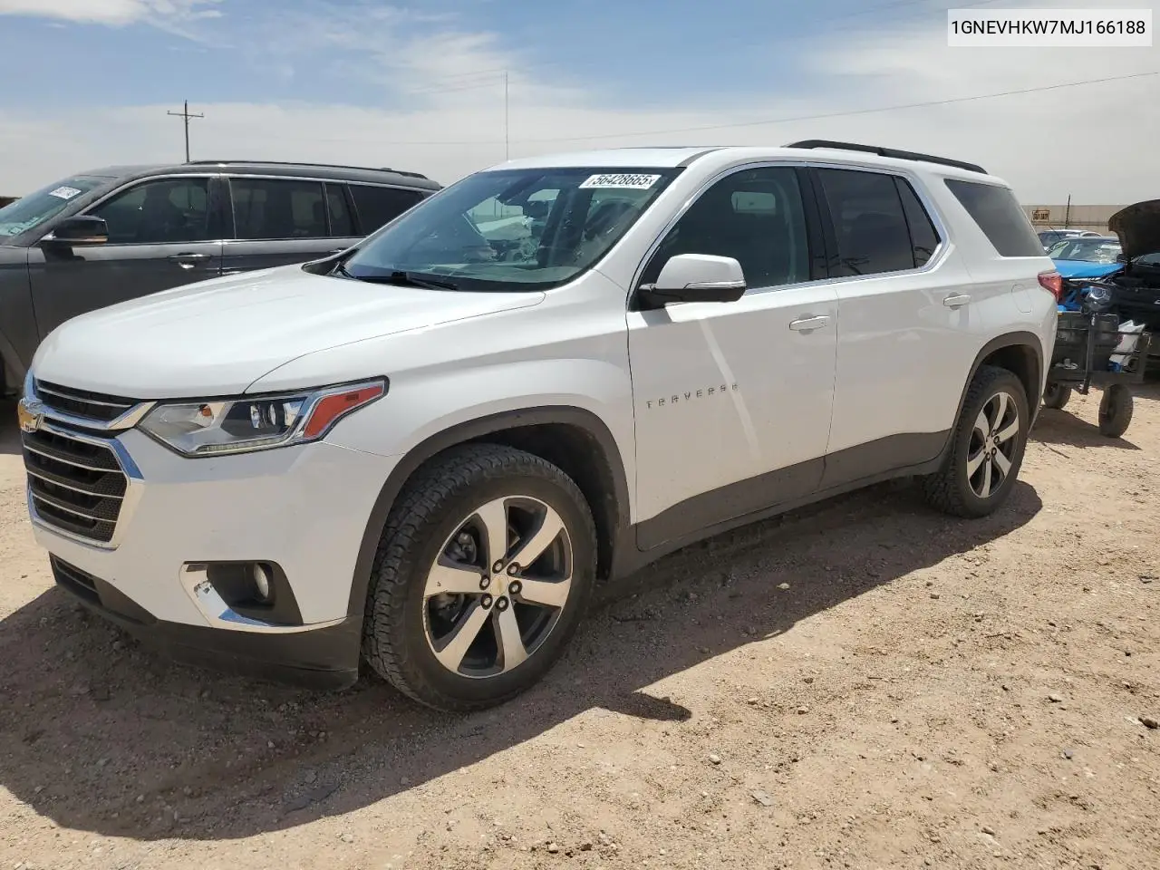 2021 Chevrolet Traverse Lt VIN: 1GNEVHKW7MJ166188 Lot: 56428665