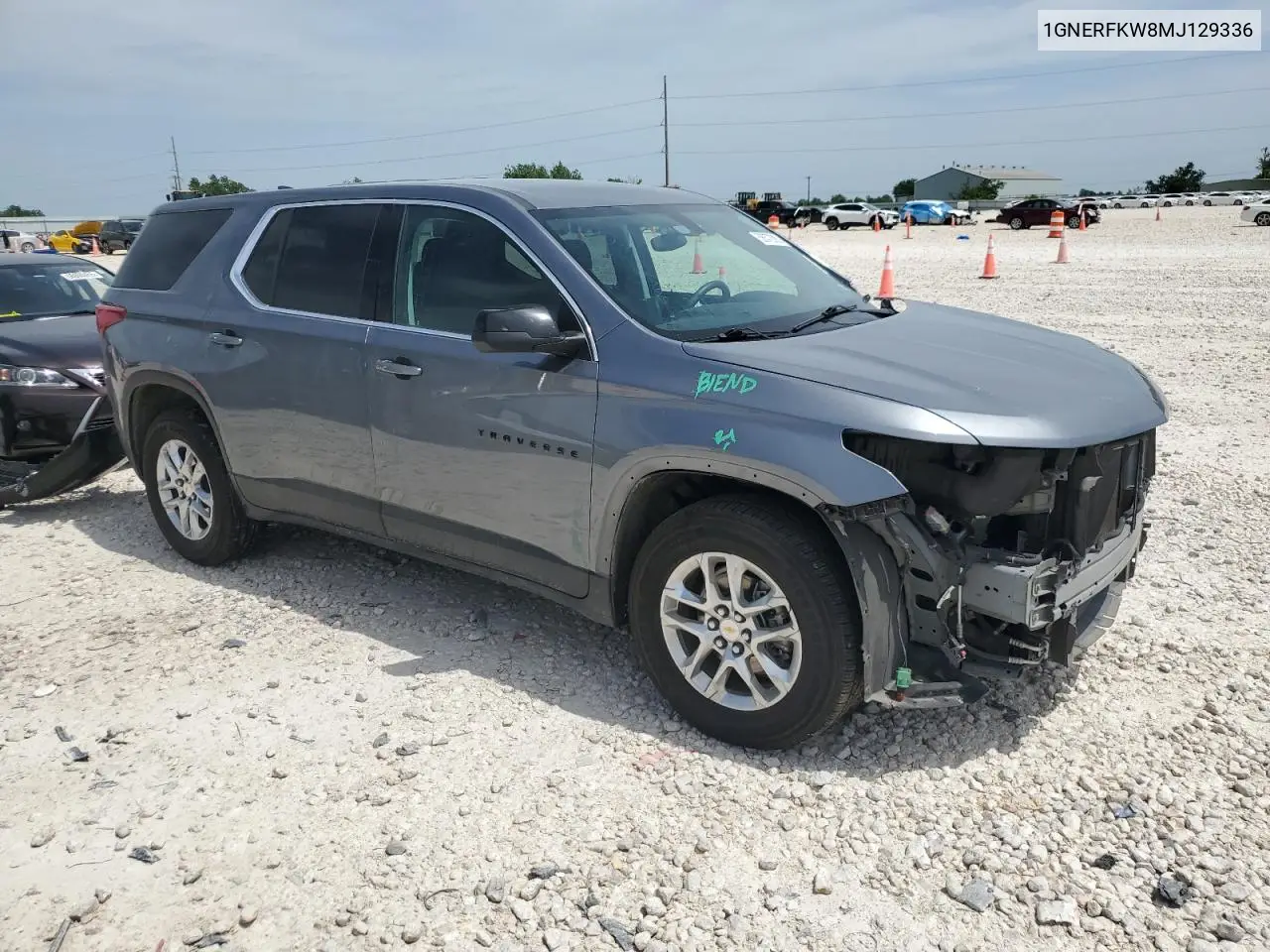 2021 Chevrolet Traverse Ls VIN: 1GNERFKW8MJ129336 Lot: 56672085