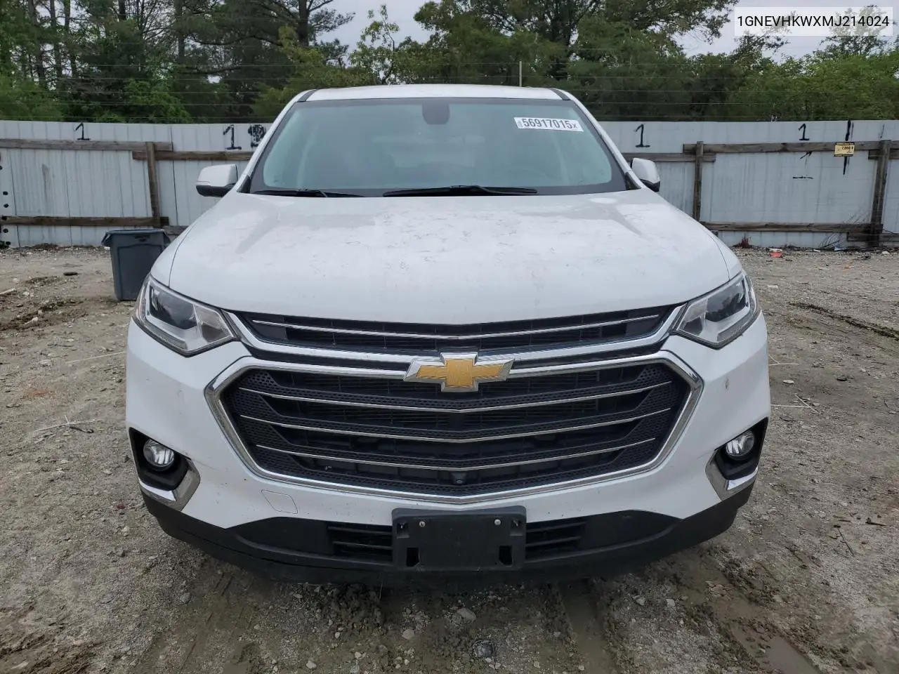 2021 Chevrolet Traverse Lt VIN: 1GNEVHKWXMJ214024 Lot: 56917015