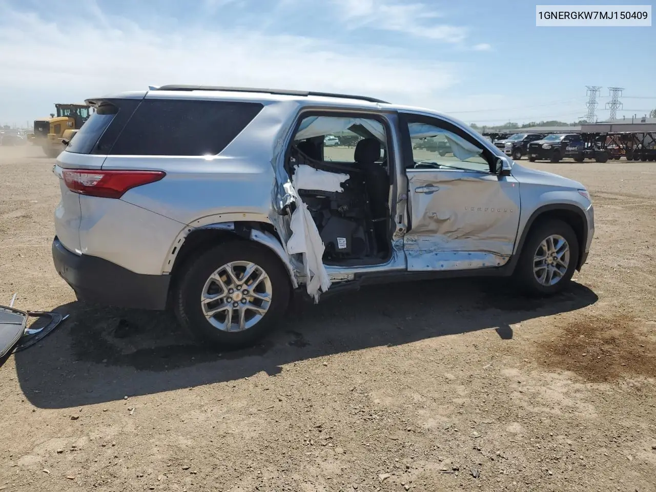 2021 Chevrolet Traverse Lt VIN: 1GNERGKW7MJ150409 Lot: 61869325
