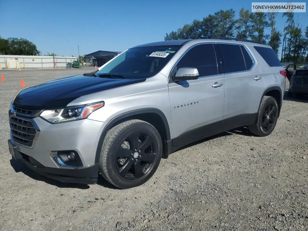 2021 Chevrolet Traverse Lt VIN: 1GNEVHKW6MJ123462 Lot: 61949335