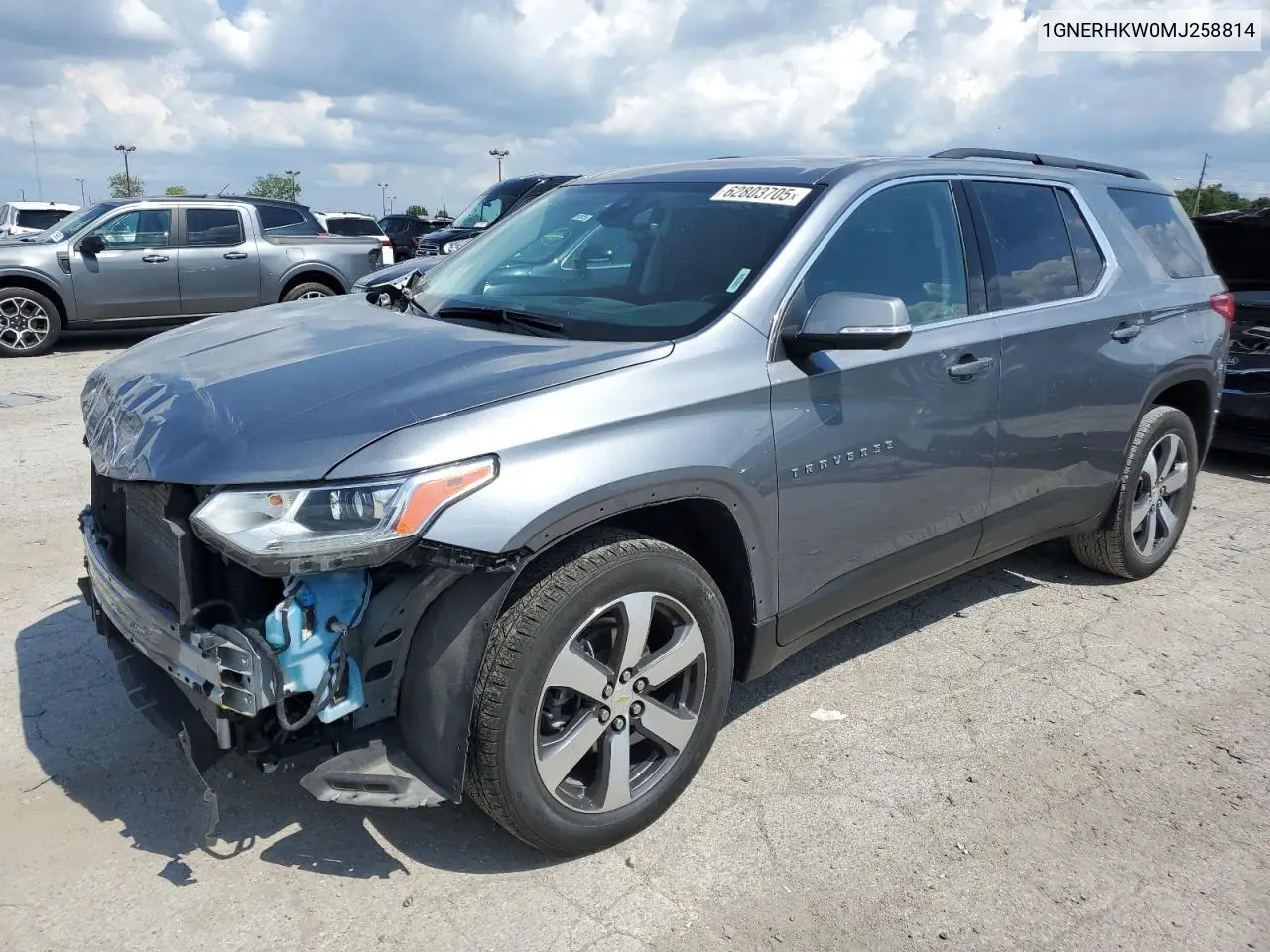 2021 Chevrolet Traverse Lt VIN: 1GNERHKW0MJ258814 Lot: 62803705