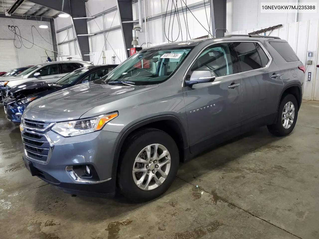 2021 Chevrolet Traverse Lt VIN: 1GNEVGKW7MJ235388 Lot: 63011765