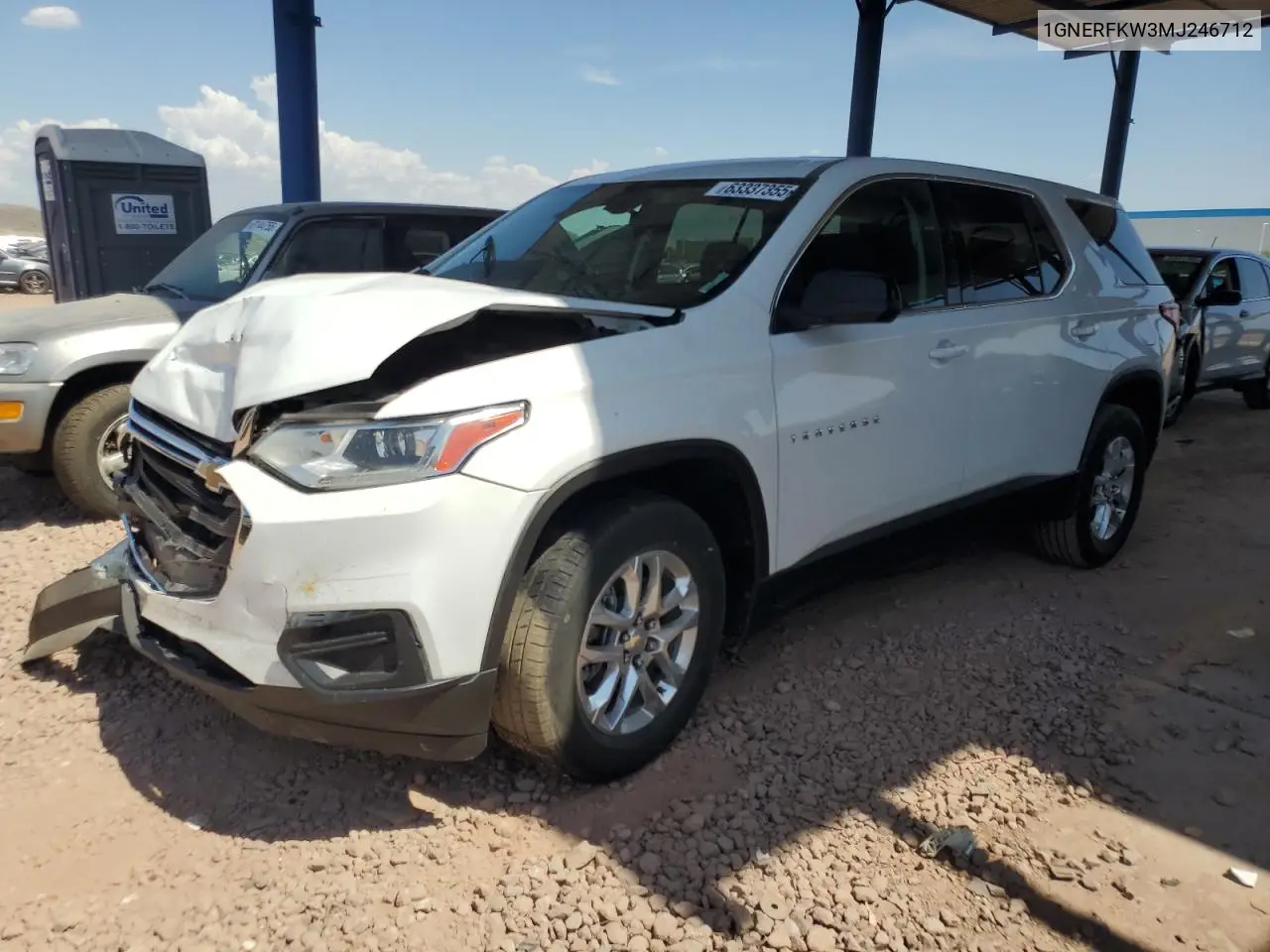 2021 Chevrolet Traverse Ls VIN: 1GNERFKW3MJ246712 Lot: 63337355