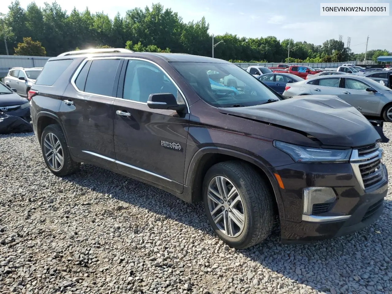 2022 Chevrolet Traverse High Country VIN: 1GNEVNKW2NJ100051 Lot: 62168255