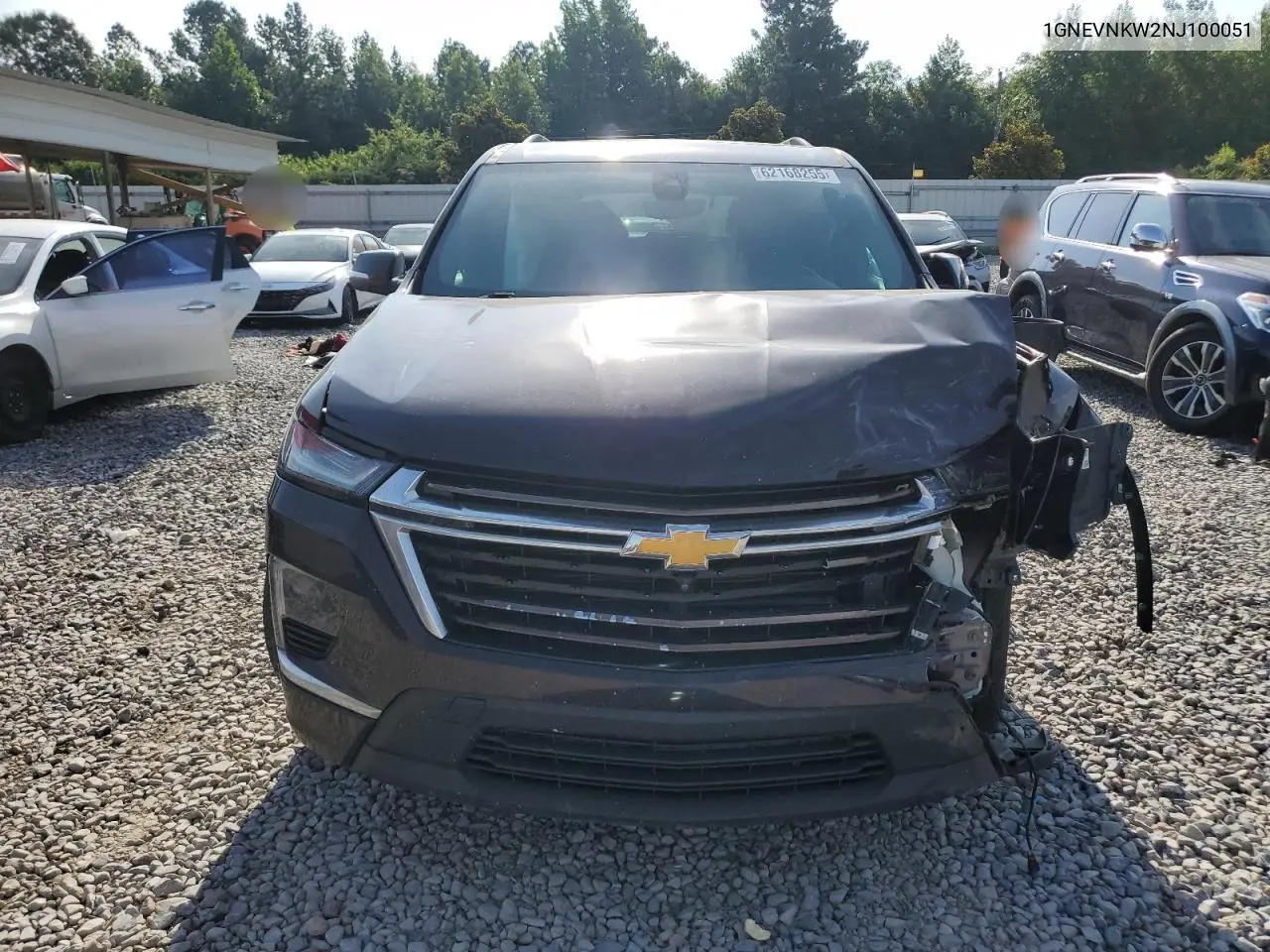 2022 Chevrolet Traverse High Country VIN: 1GNEVNKW2NJ100051 Lot: 62168255