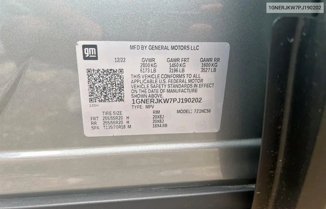 2023 Chevrolet Traverse Rs VIN: 1GNERJKW7PJ190202 Lot: 63708245