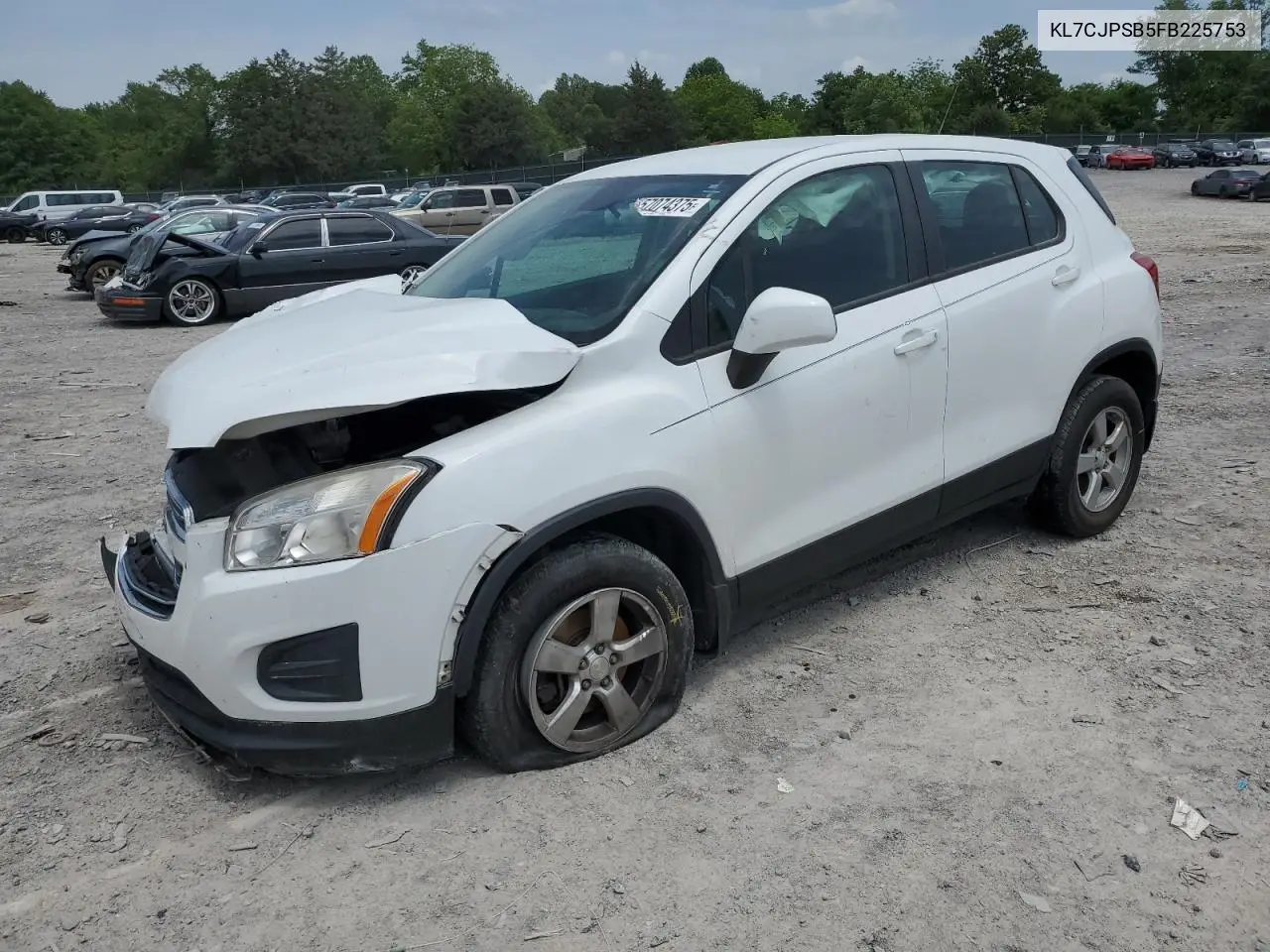 2015 Chevrolet Trax 1Ls VIN: KL7CJPSB5FB225753 Lot: 57074375