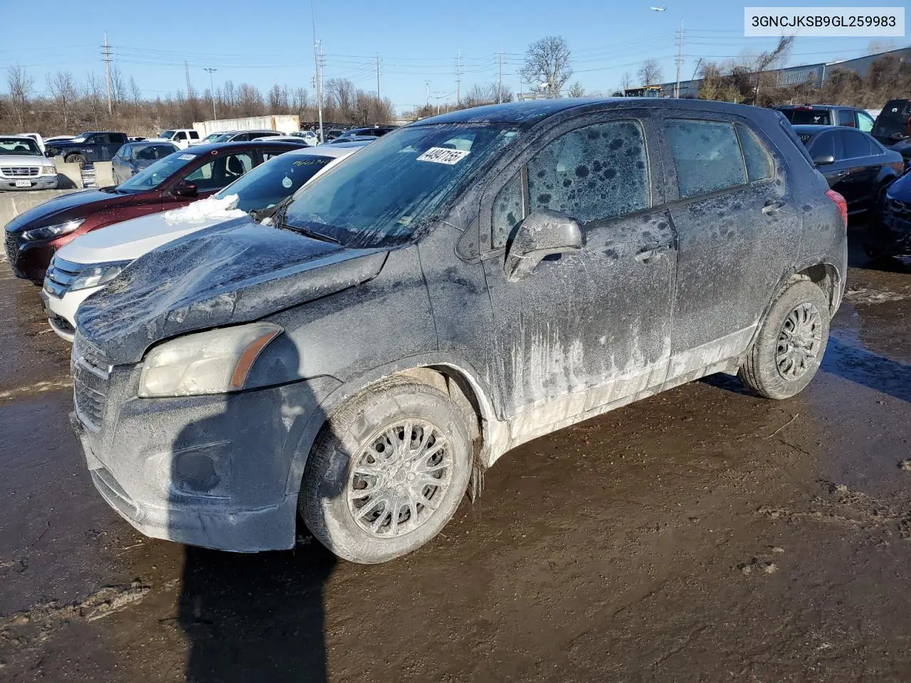 2016 Chevrolet Trax Ls VIN: 3GNCJKSB9GL259983 Lot: 44947155