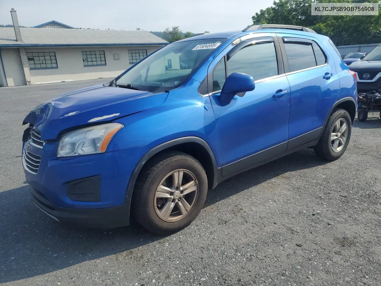 2016 Chevrolet Trax 1Lt VIN: KL7CJPSB9GB756908 Lot: 61604695