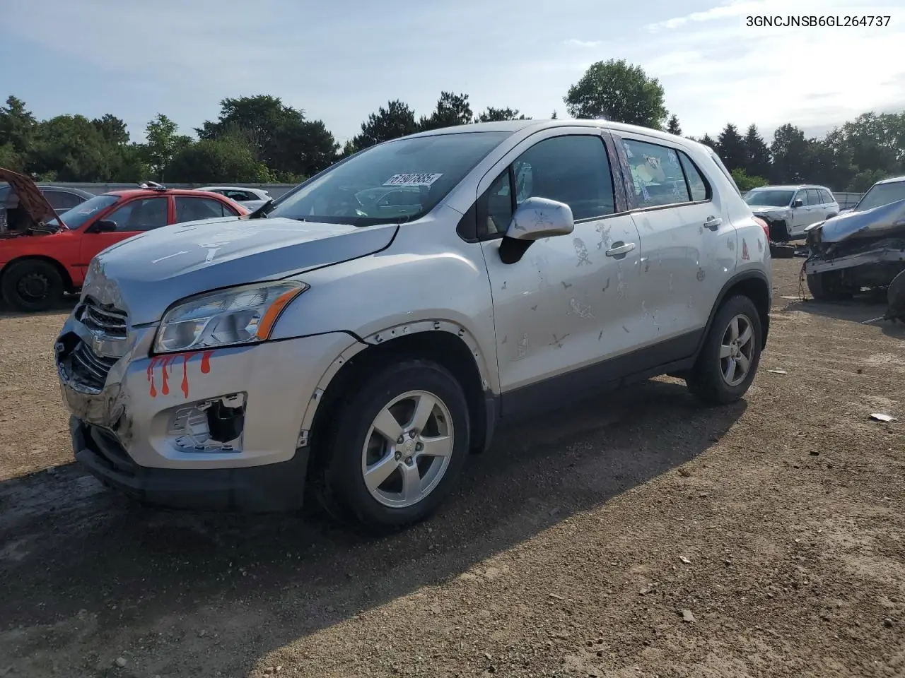 2016 Chevrolet Trax Ls VIN: 3GNCJNSB6GL264737 Lot: 61907885