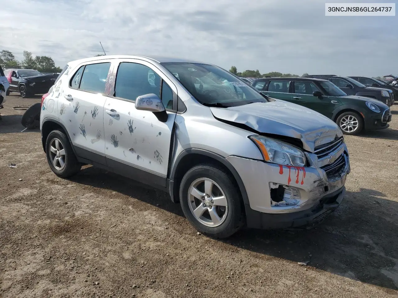 2016 Chevrolet Trax Ls VIN: 3GNCJNSB6GL264737 Lot: 61907885