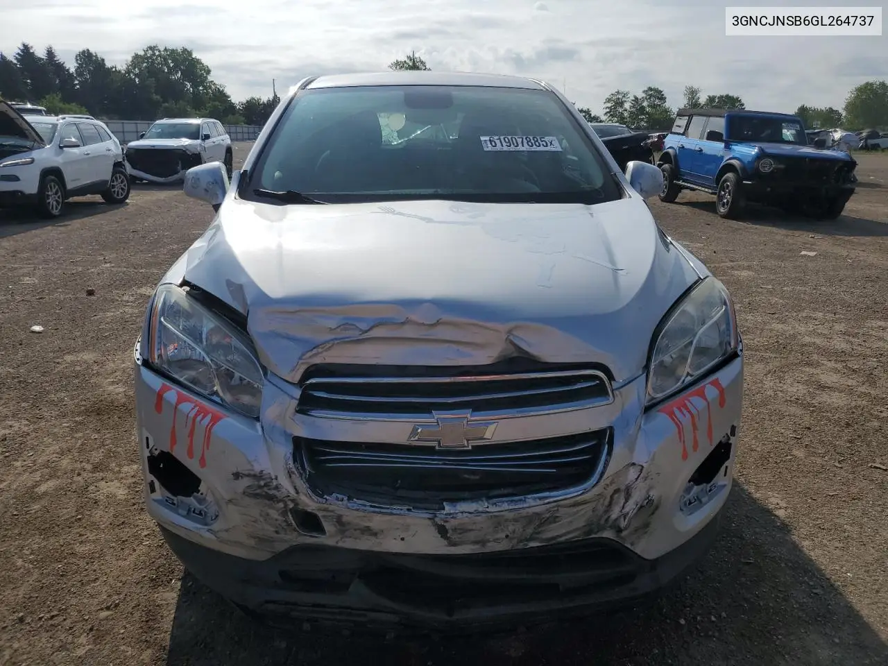 2016 Chevrolet Trax Ls VIN: 3GNCJNSB6GL264737 Lot: 61907885