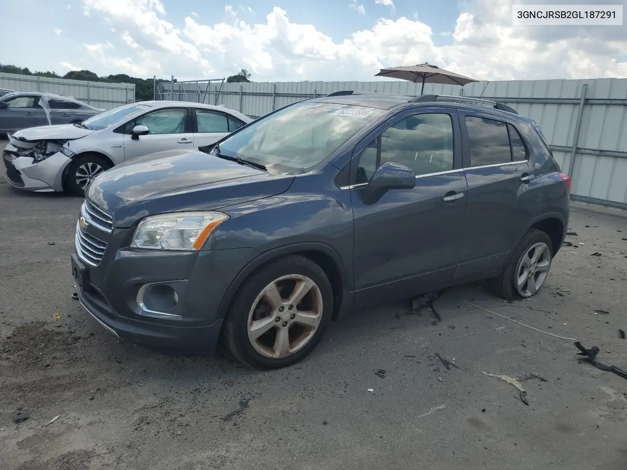 2016 Chevrolet Trax Ltz VIN: 3GNCJRSB2GL187291 Lot: 62233605