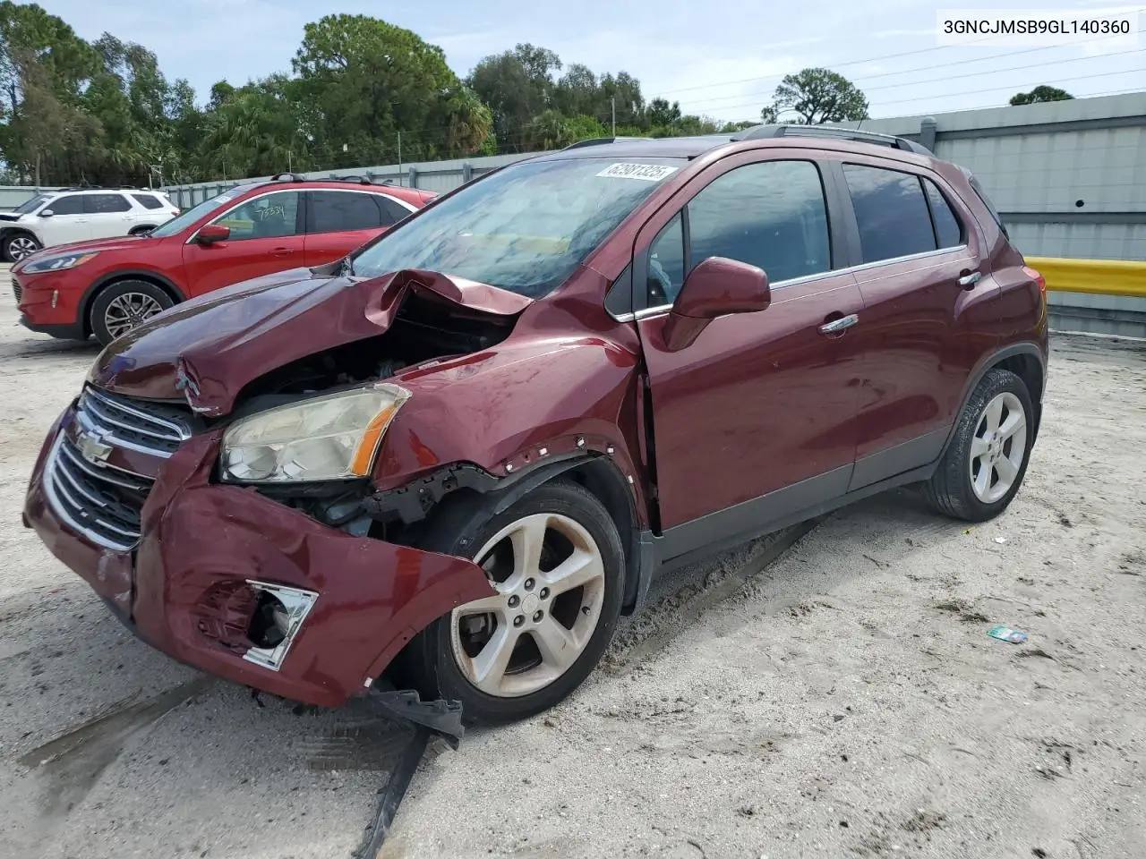 2016 Chevrolet Trax Ltz VIN: 3GNCJMSB9GL140360 Lot: 62981325