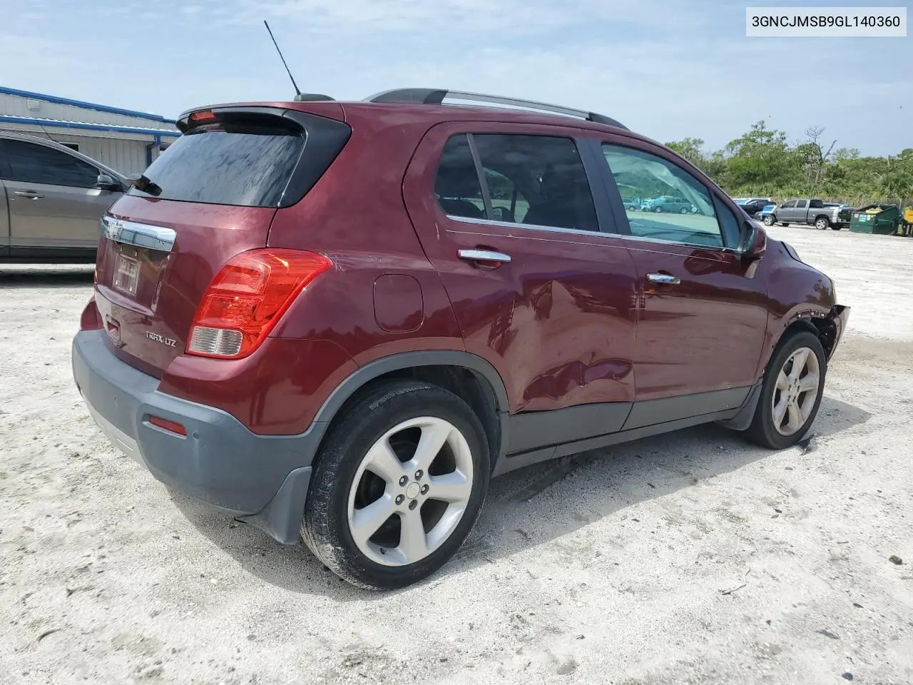 2016 Chevrolet Trax Ltz VIN: 3GNCJMSB9GL140360 Lot: 62981325