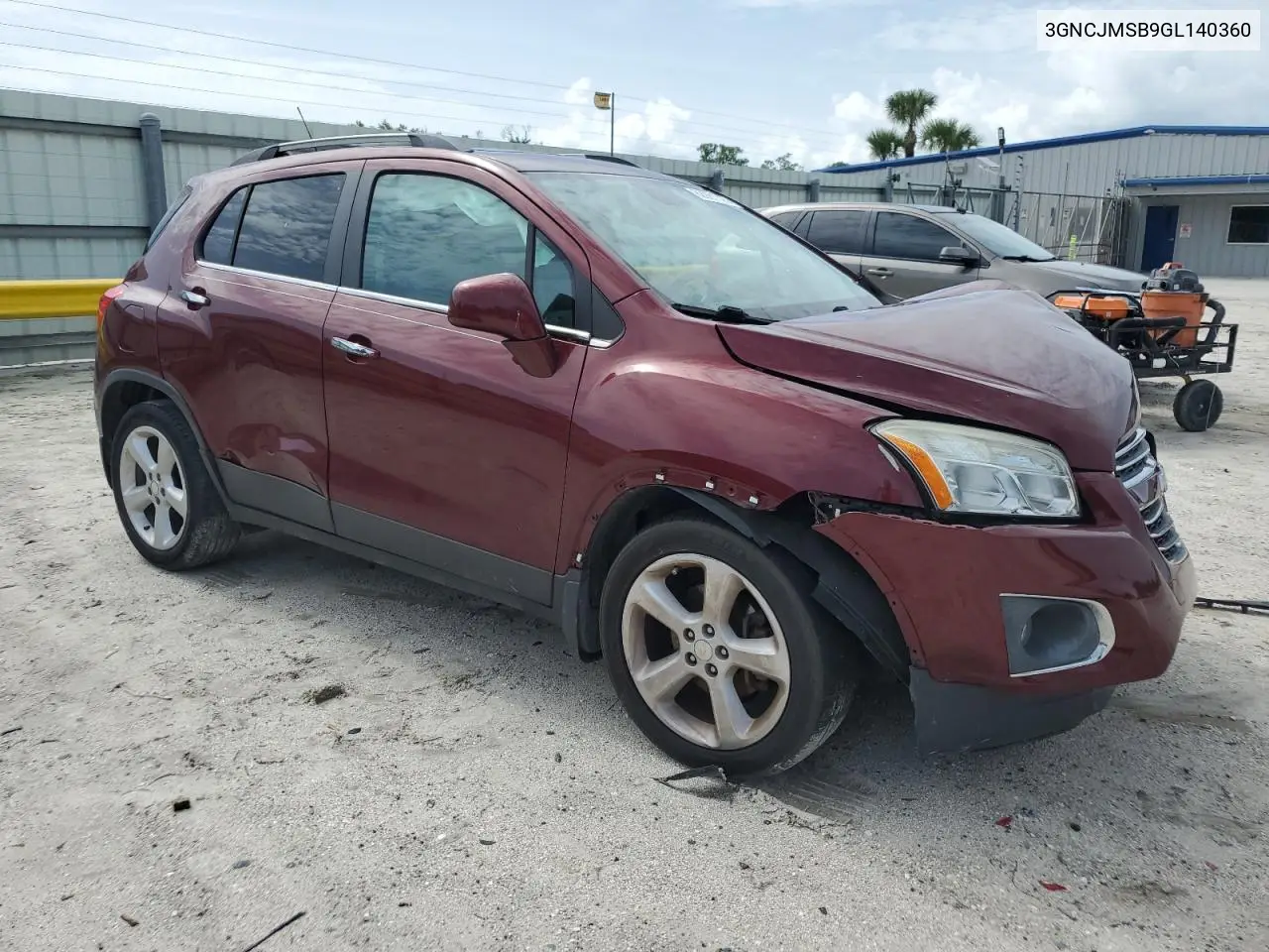 2016 Chevrolet Trax Ltz VIN: 3GNCJMSB9GL140360 Lot: 62981325