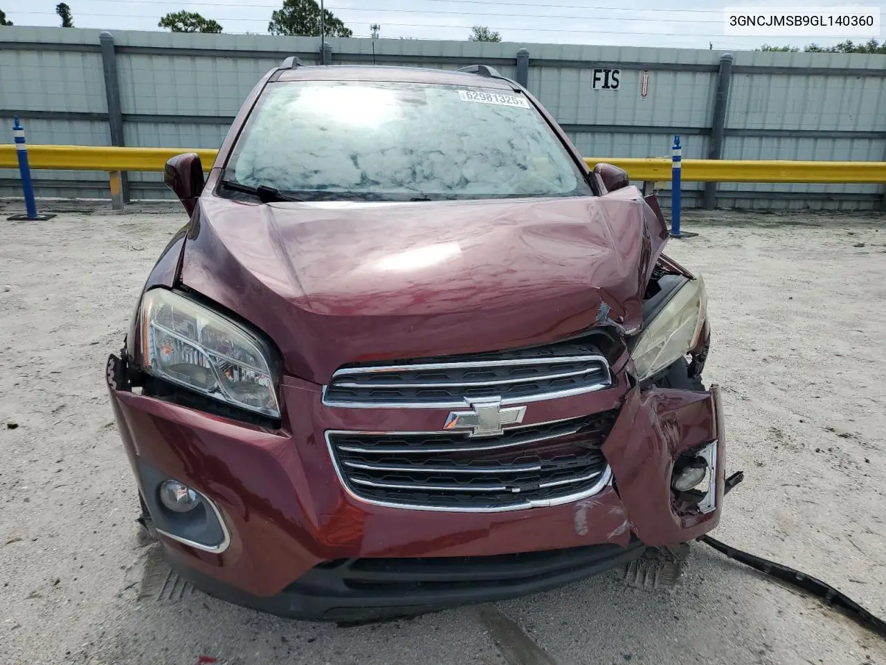 2016 Chevrolet Trax Ltz VIN: 3GNCJMSB9GL140360 Lot: 62981325