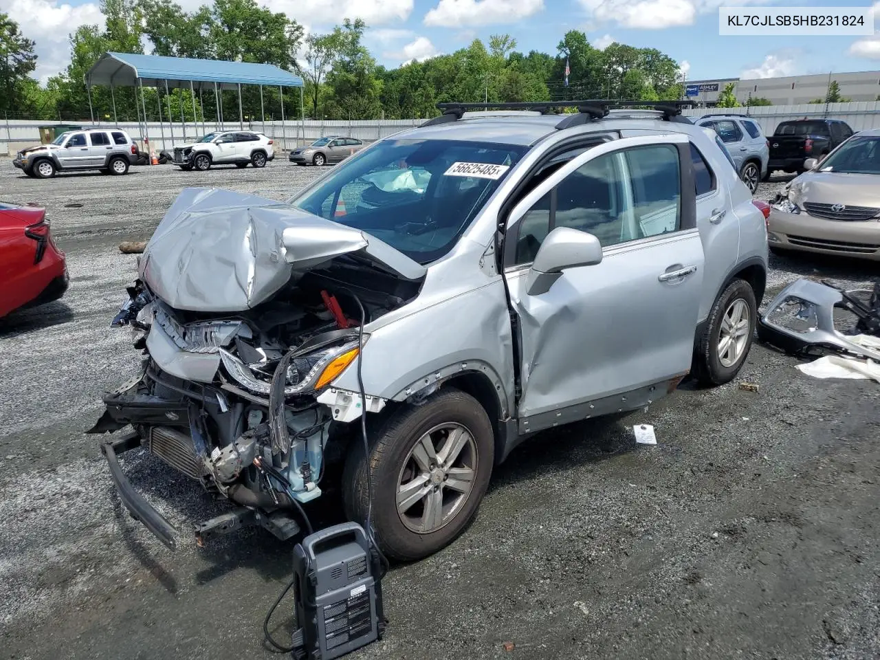 2017 Chevrolet Trax 1Lt VIN: KL7CJLSB5HB231824 Lot: 56625485