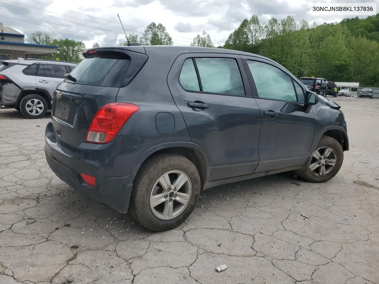 2019 Chevrolet Trax Ls VIN: 3GNCJNSB8KL137836 Lot: 56178695