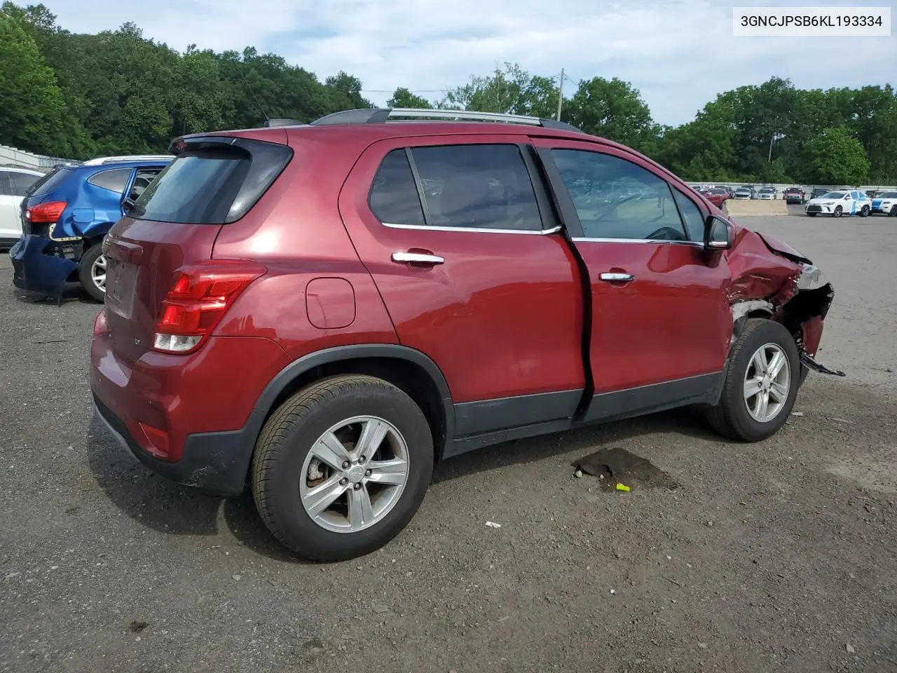 2019 Chevrolet Trax 1Lt VIN: 3GNCJPSB6KL193334 Lot: 62558095
