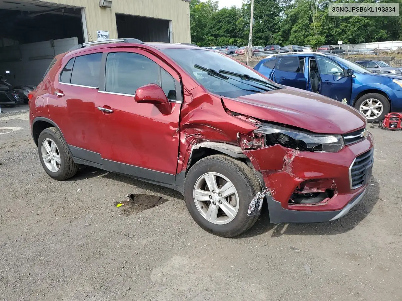 2019 Chevrolet Trax 1Lt VIN: 3GNCJPSB6KL193334 Lot: 62558095