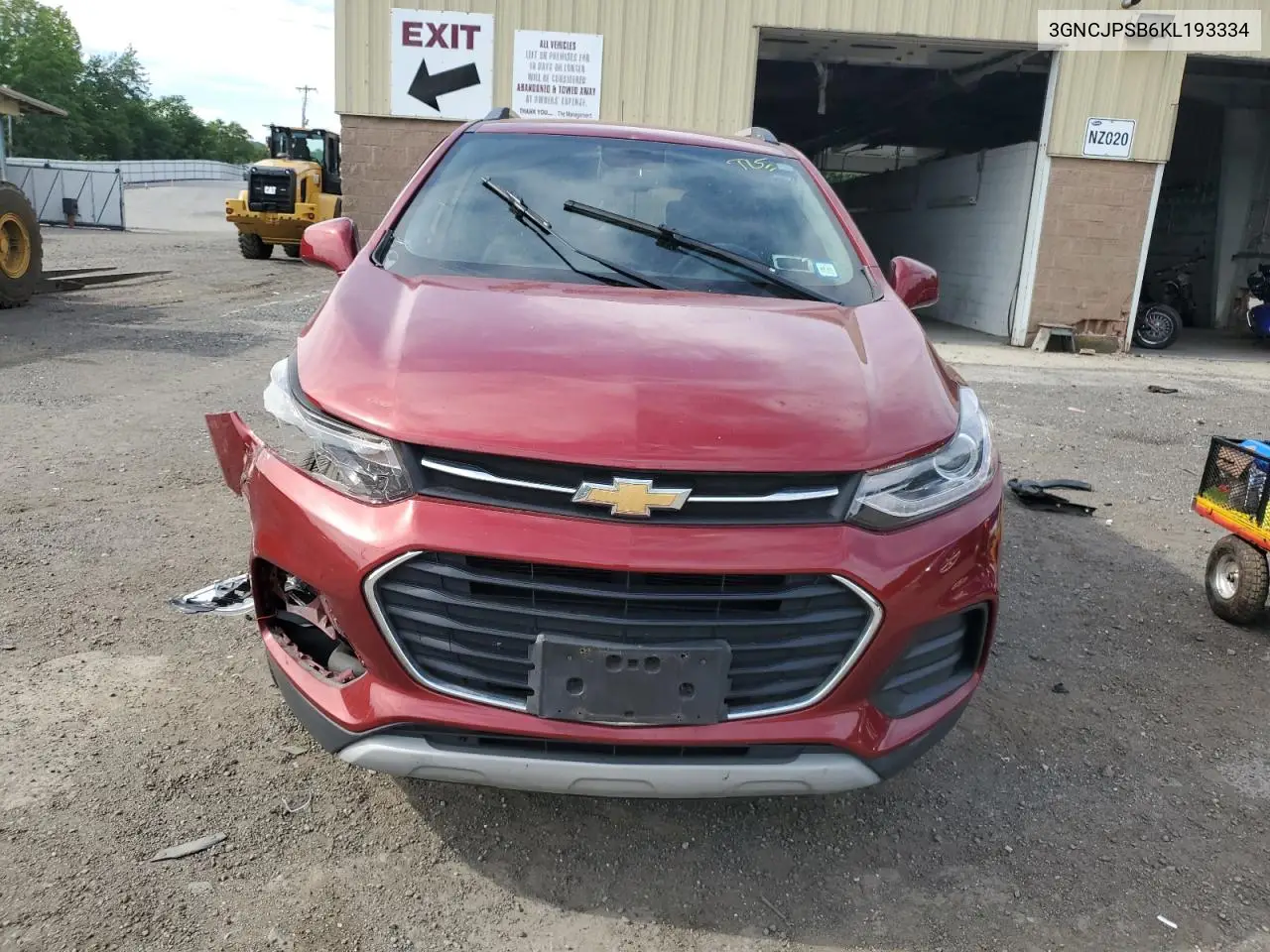 2019 Chevrolet Trax 1Lt VIN: 3GNCJPSB6KL193334 Lot: 62558095
