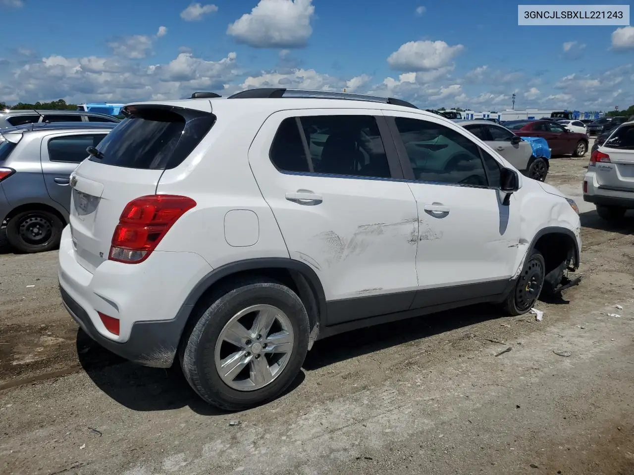 2020 Chevrolet Trax 1Lt VIN: 3GNCJLSBXLL221243 Lot: 56600505