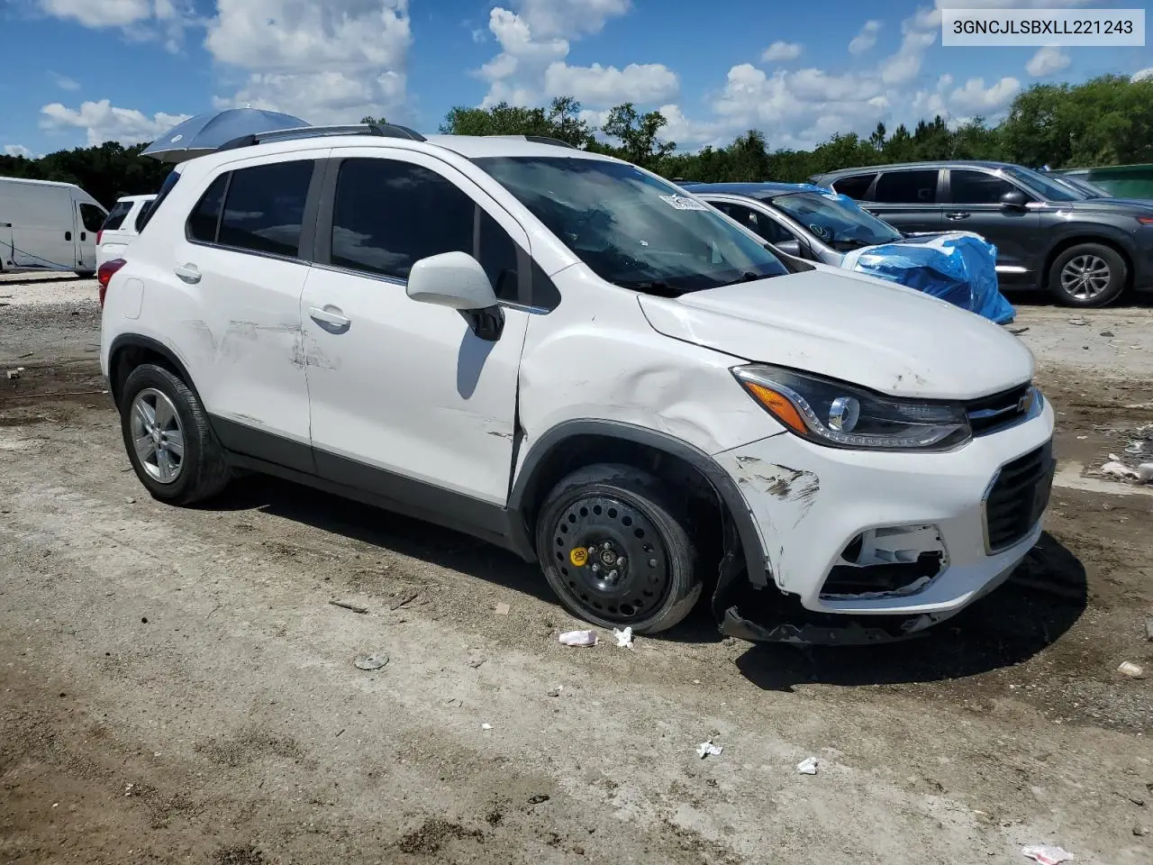 2020 Chevrolet Trax 1Lt VIN: 3GNCJLSBXLL221243 Lot: 56600505