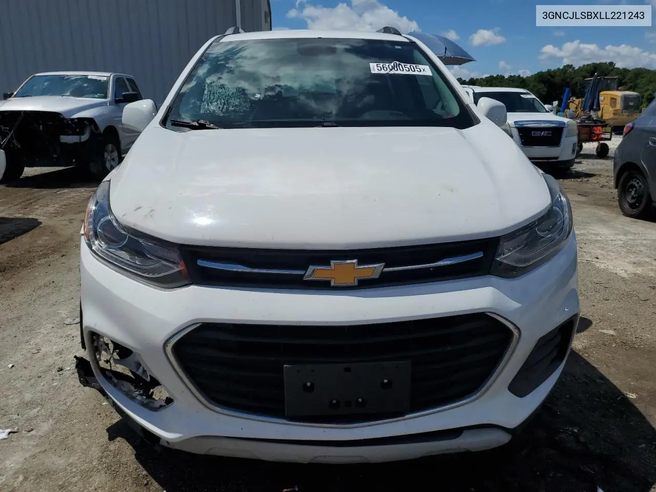 2020 Chevrolet Trax 1Lt VIN: 3GNCJLSBXLL221243 Lot: 56600505