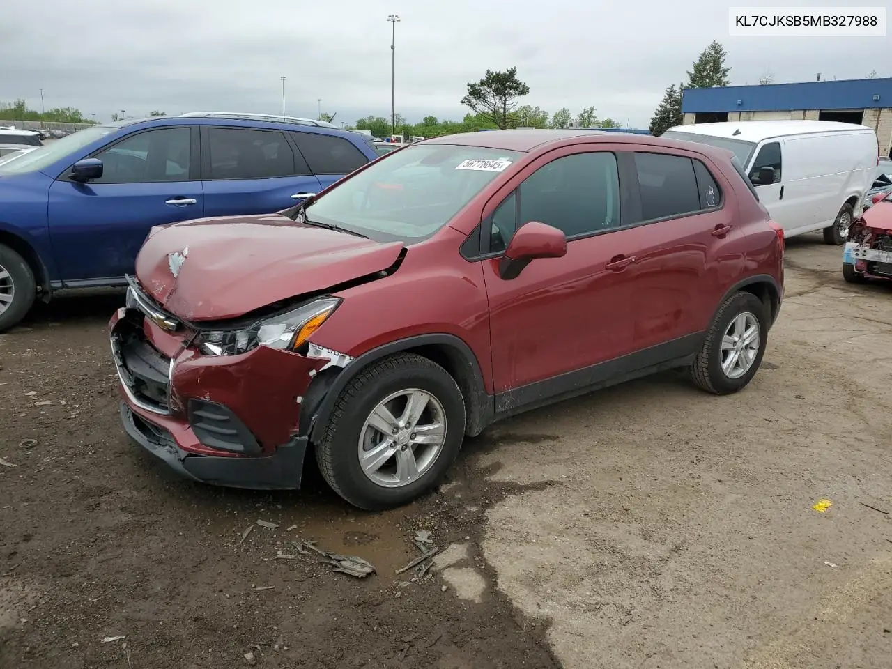 2021 Chevrolet Trax Ls VIN: KL7CJKSB5MB327988 Lot: 56778645