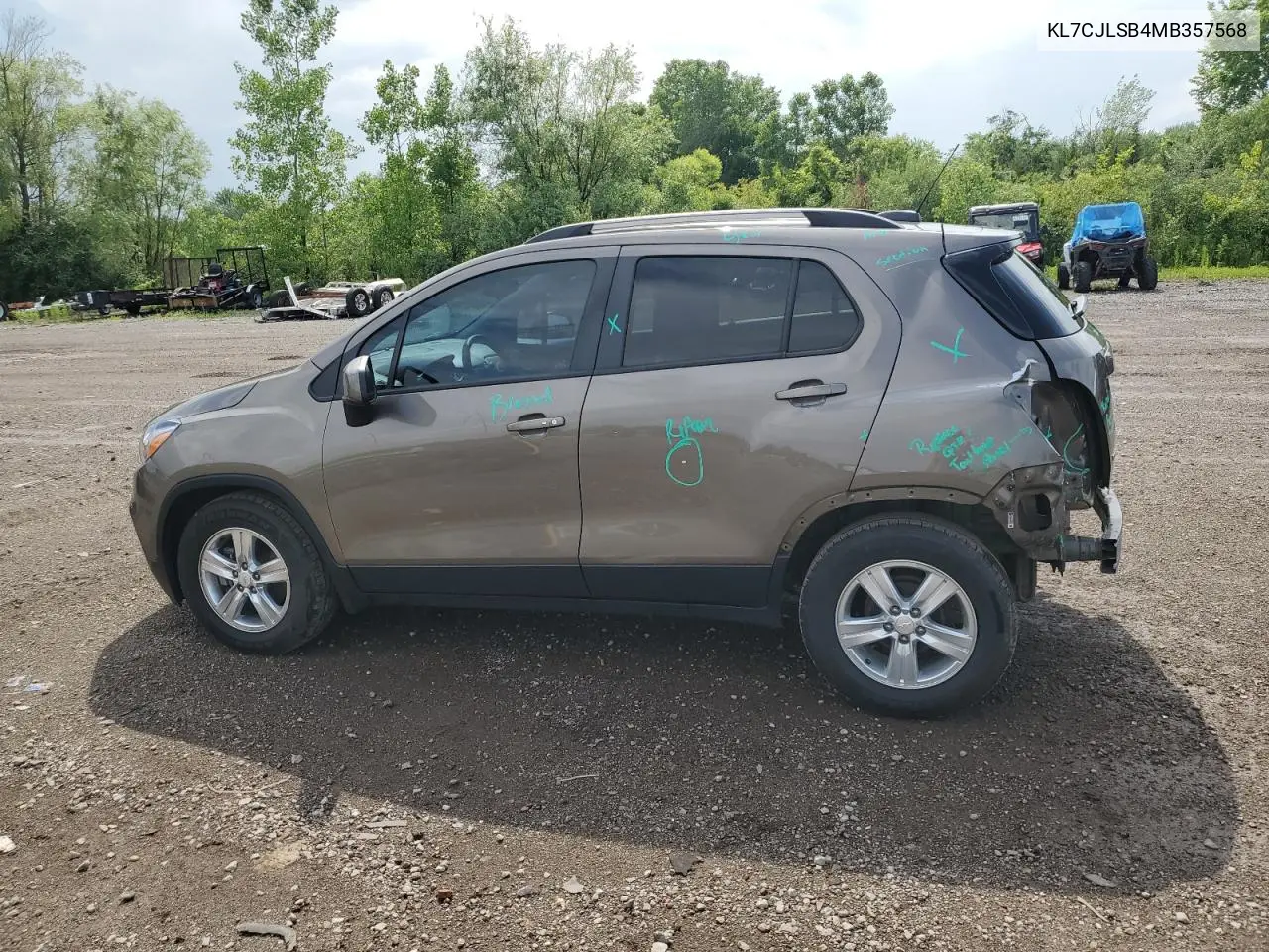 2021 Chevrolet Trax 1Lt VIN: KL7CJLSB4MB357568 Lot: 61654405